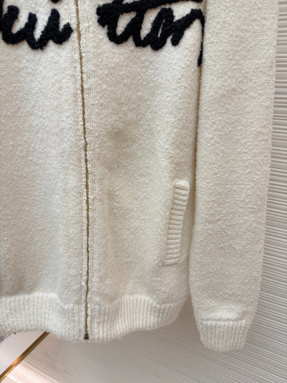 LV Logo Wool Knit Cardigan