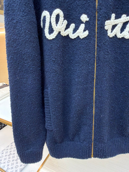 LV Logo Wool Knit Cardigan