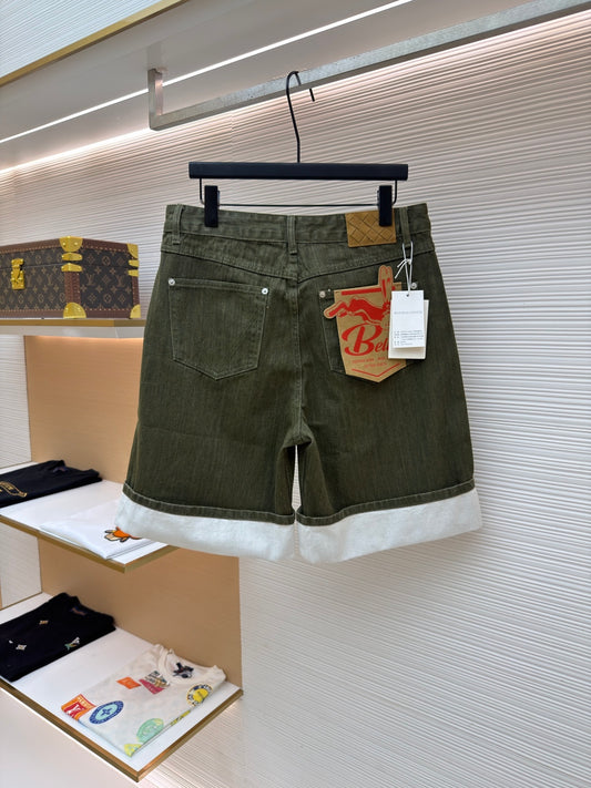 Washed Denim Shorts