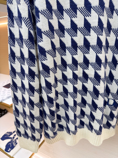 Houndstooth Crewneck Sweater