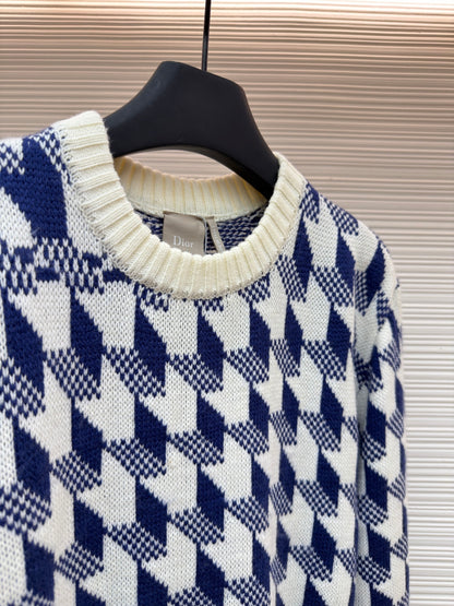 Houndstooth Crewneck Sweater
