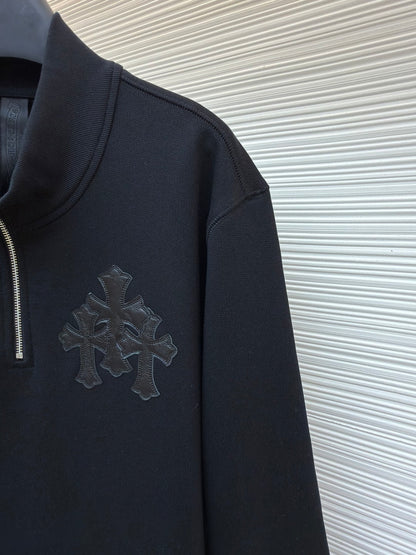 Cross Patch Half-Zip Sweatshirt