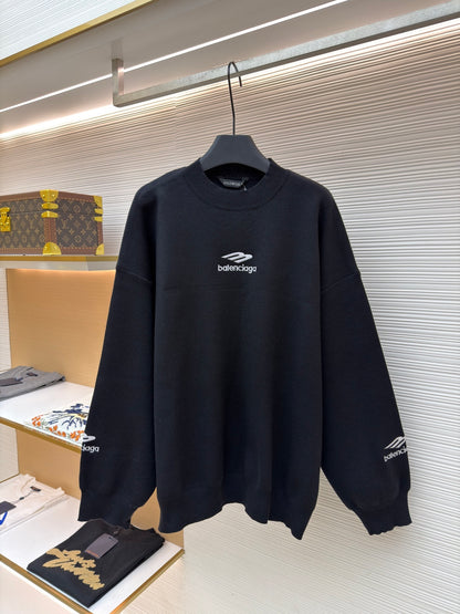 Embroidered Wool Crewneck Sweater