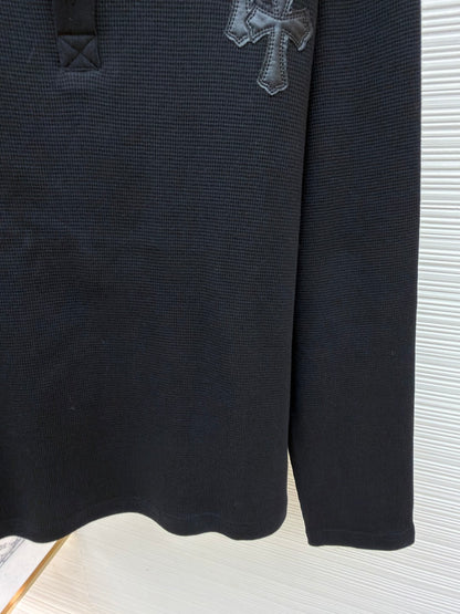 Waffle-Knit Crewneck Sweatshirt