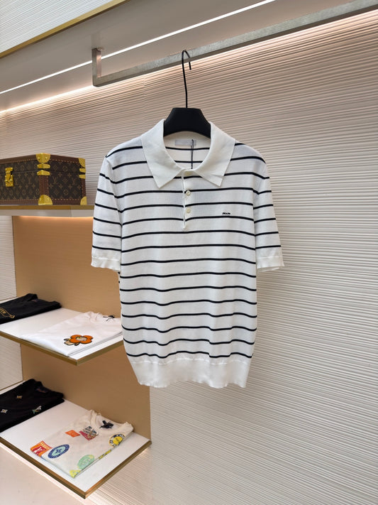 Striped Knit Polo