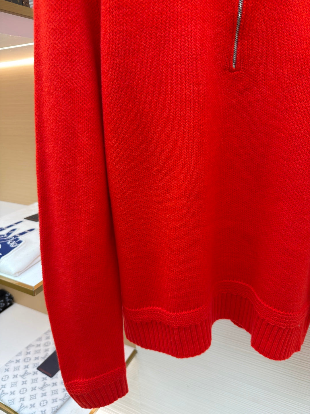 Logo Patch Half-Zip Sweater