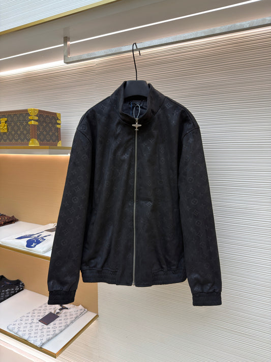LV Logo Leather Jacket