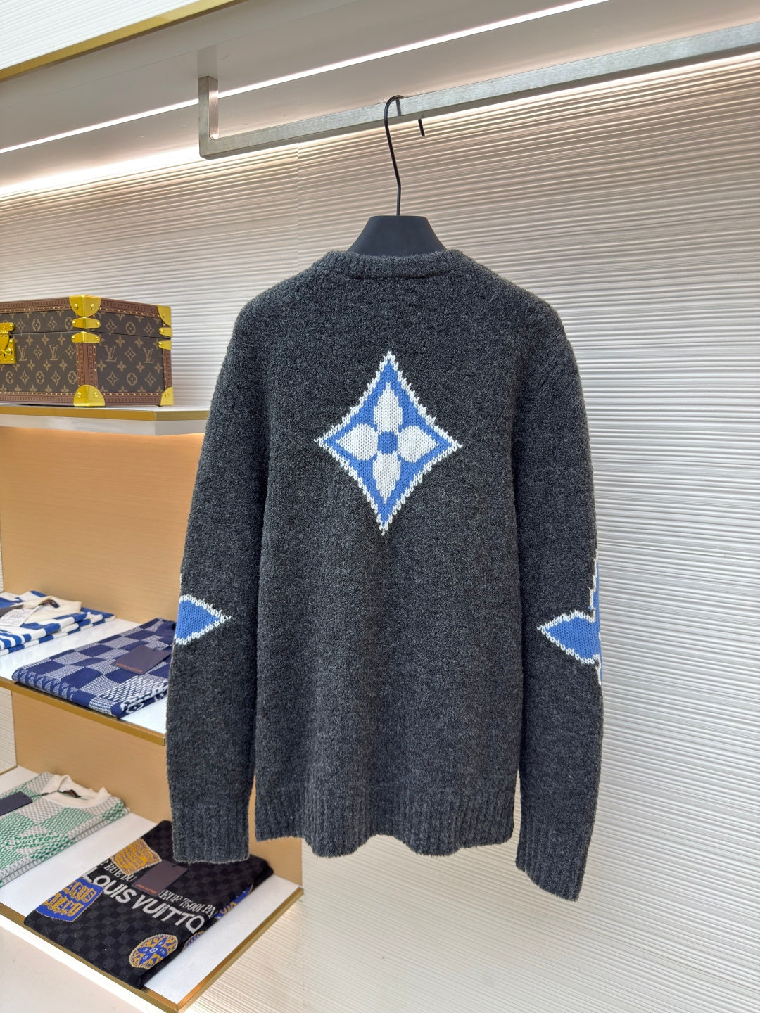 Flower Motif Crewneck Sweater