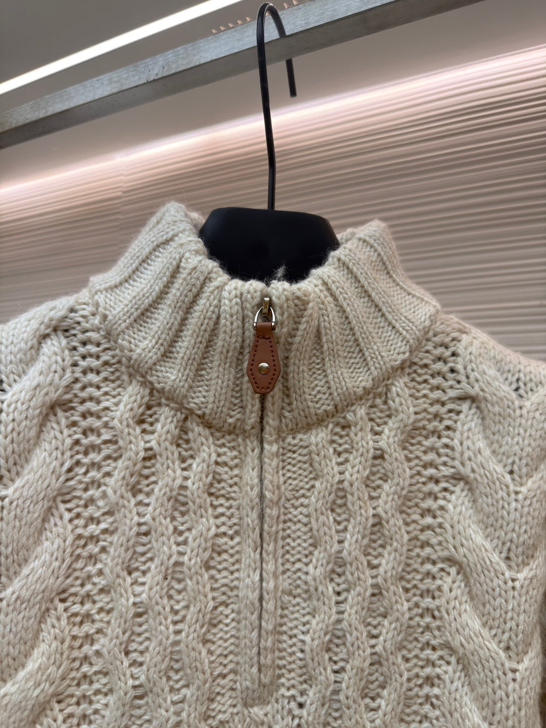 Cable-Knit Wool Half-Zip Sweater