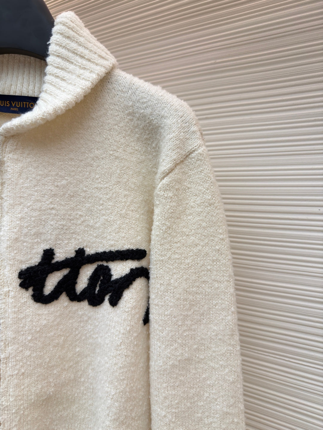 LV Logo Wool Knit Cardigan