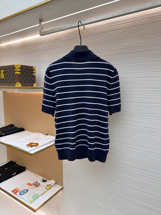 Striped Knit Polo