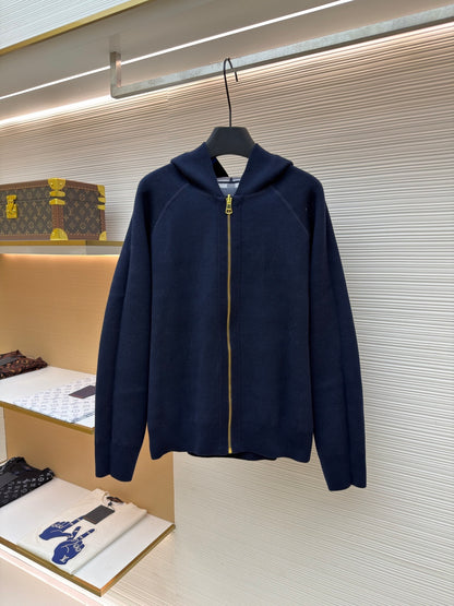 Vintage Check Cashmere Hooded Jacket