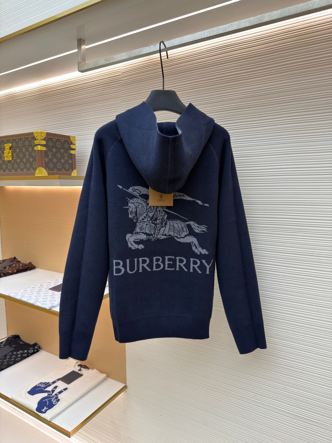 Vintage Check Cashmere Hooded Jacket