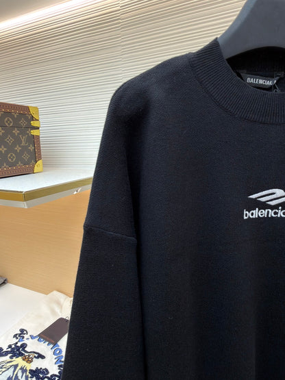 Embroidered Wool Crewneck Sweater