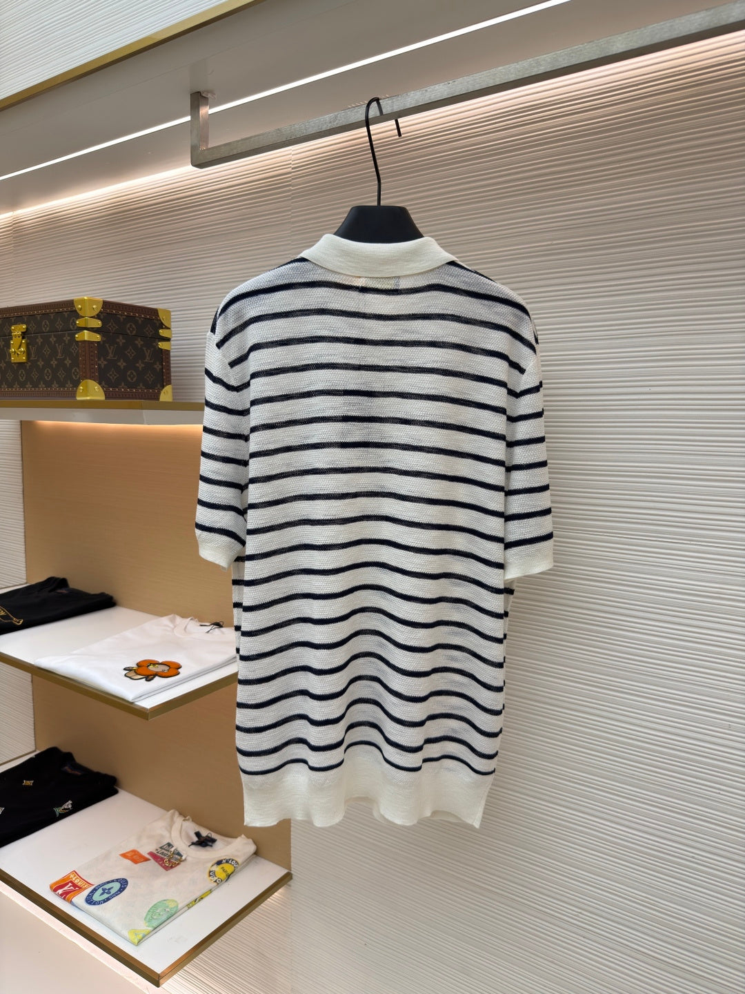 Striped Linen Knit Polo