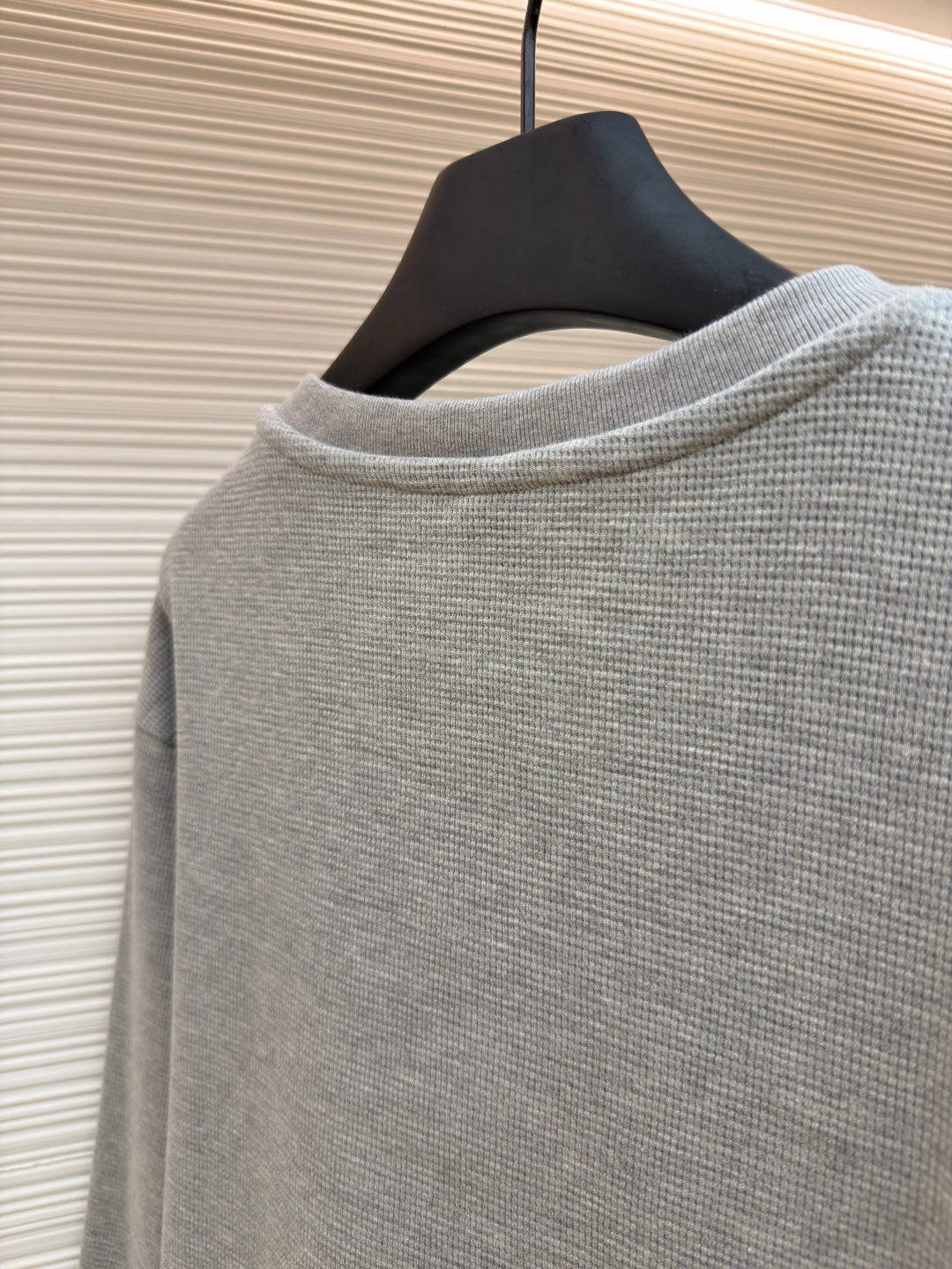 Waffle-Knit Crewneck Sweatshirt