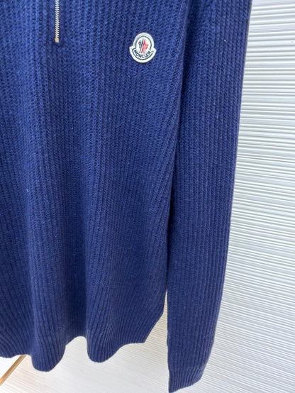 Logo Patch Half-Zip Sweater