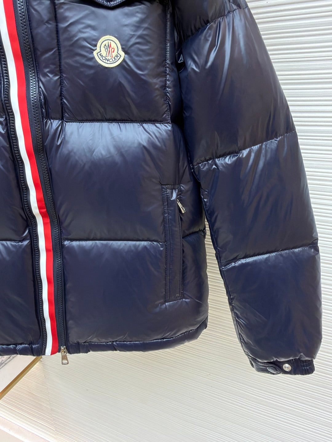 Logo Patch Hooded Down Jacket