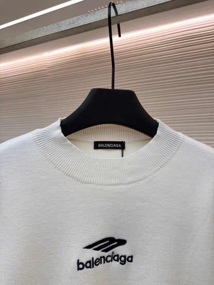 Embroidered Wool Crewneck Sweater