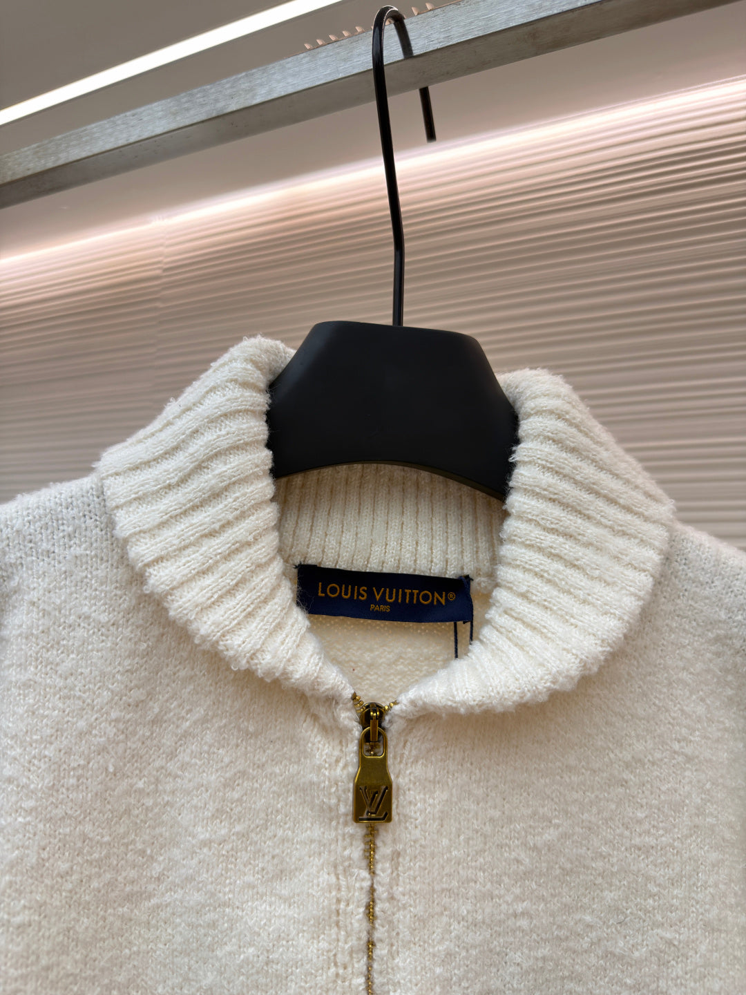 LV Logo Wool Knit Cardigan