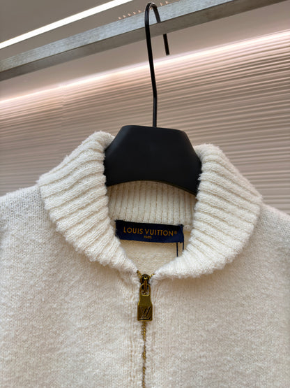 LV Logo Wool Knit Cardigan