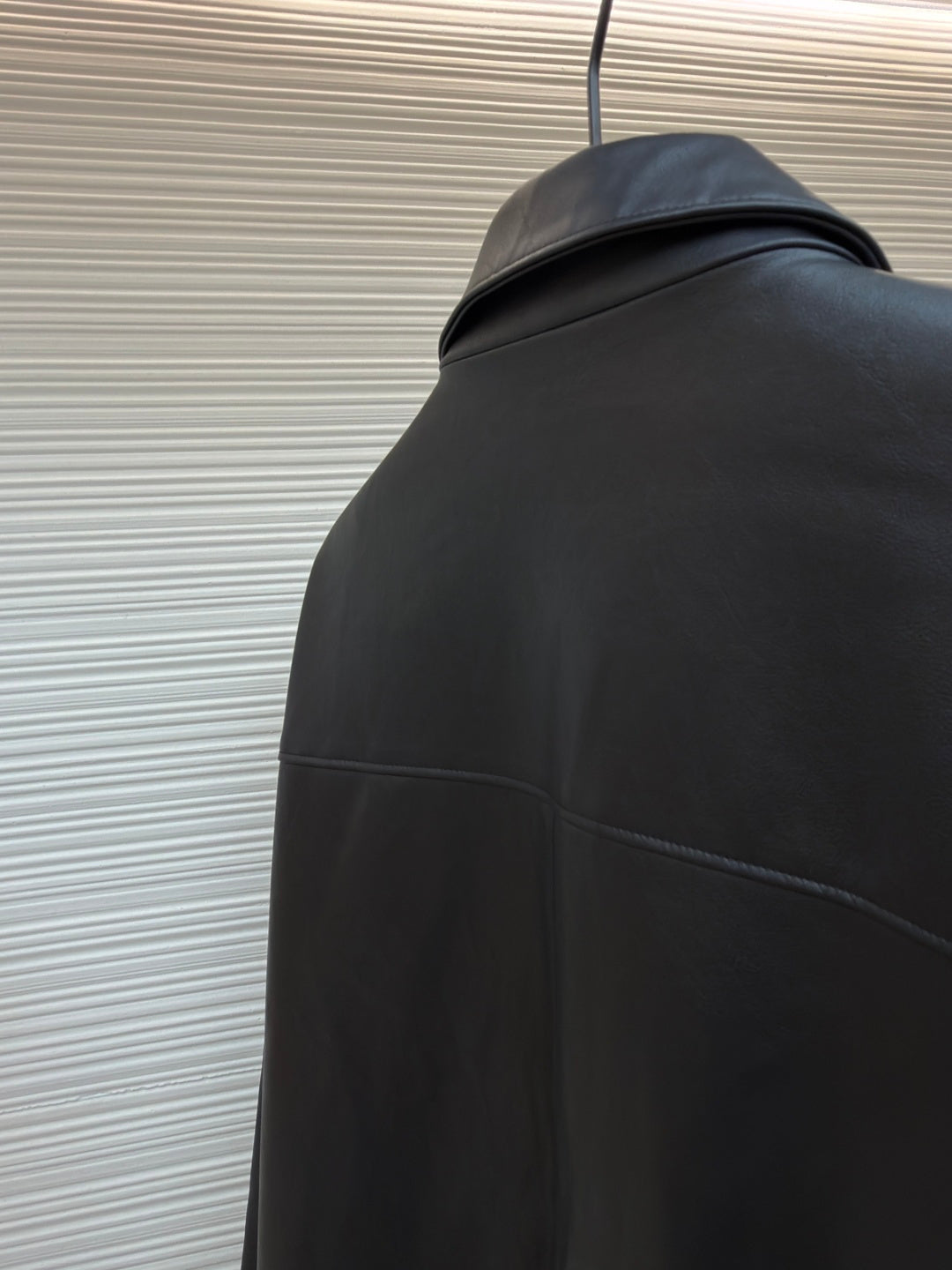 Triangle Logo Leather Jacket
