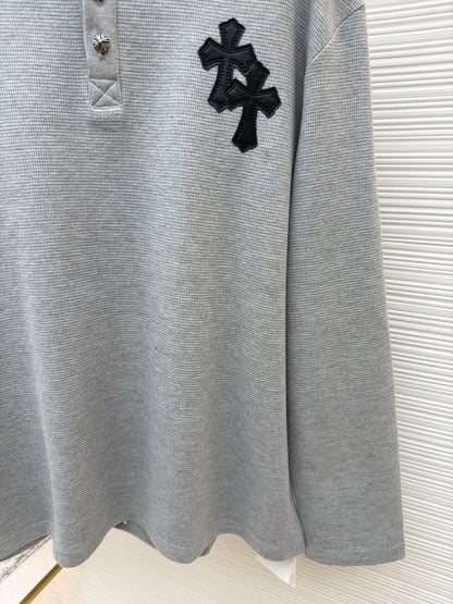Waffle-Knit Crewneck Sweatshirt