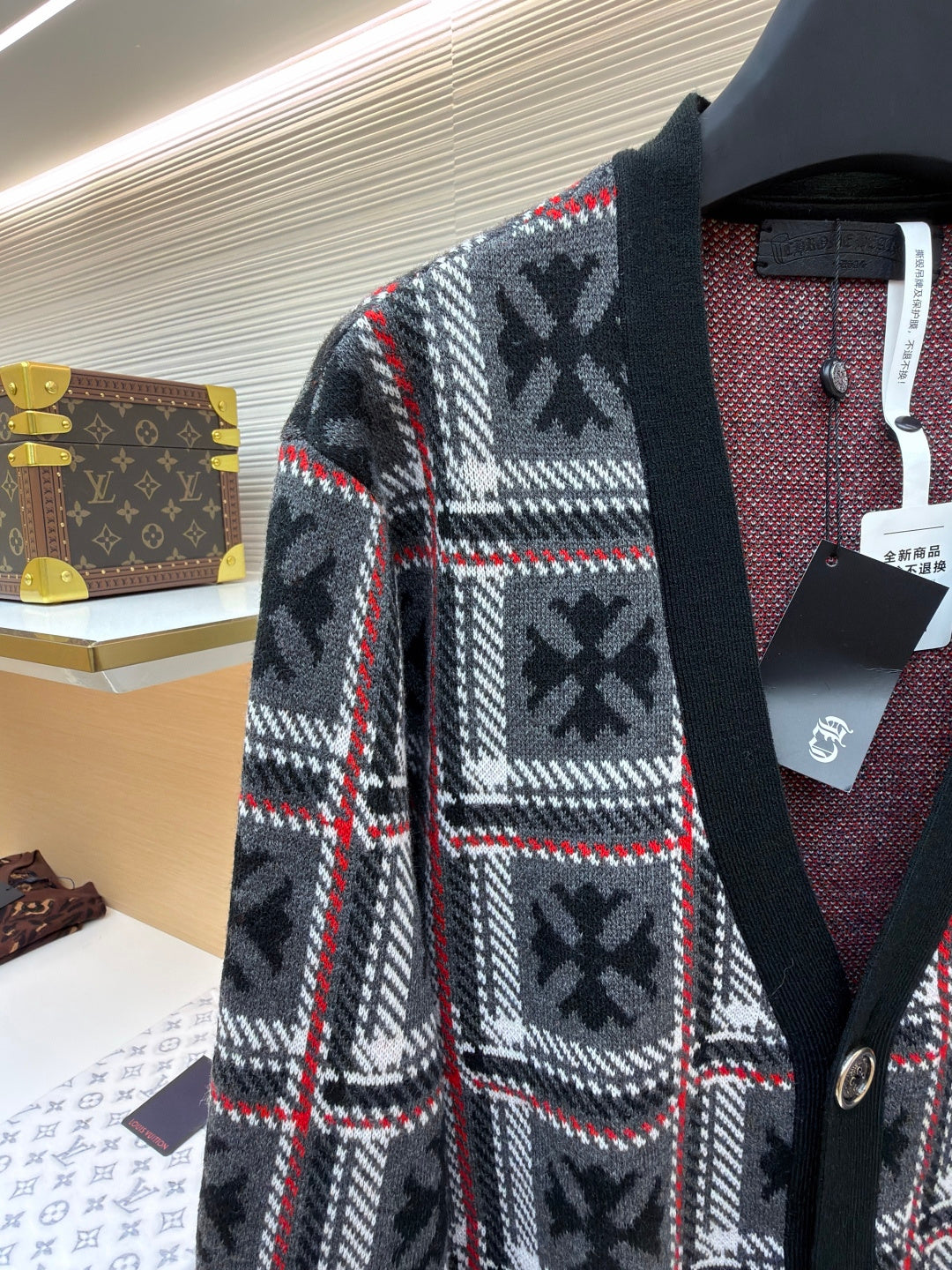 Cross Patch Cashmere Knit Cardigan