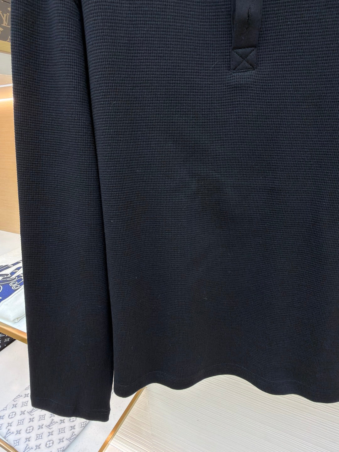 Waffle-Knit Crewneck Sweatshirt