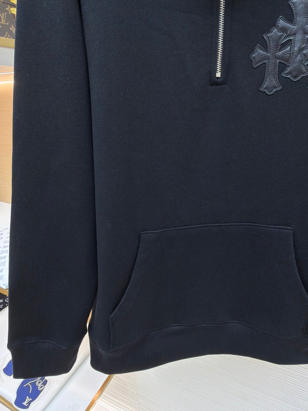 Cross Patch Half-Zip Sweatshirt