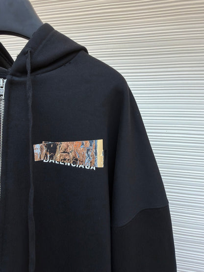 Tape Logo Hooded Jacket