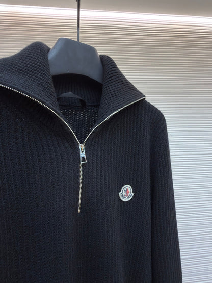 Logo Patch Half-Zip Sweater
