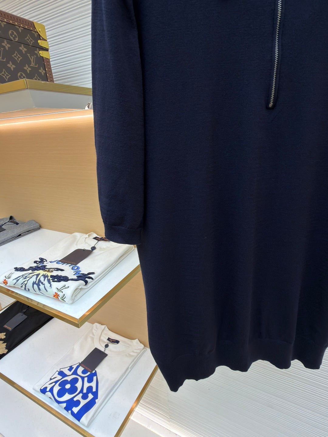 Embroidered Zip Polo