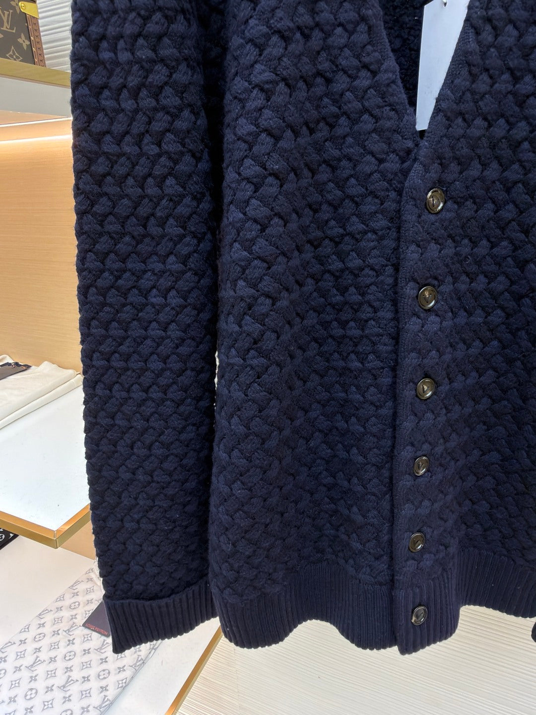 Intrecciato Wool Knit Cardigan