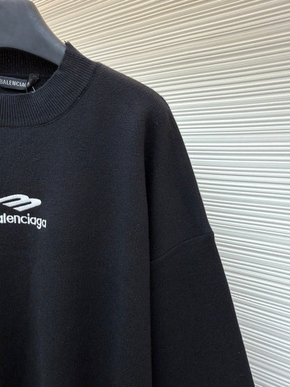 Embroidered Wool Crewneck Sweater