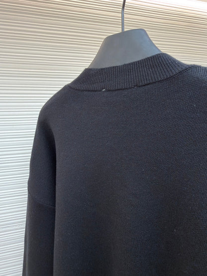 Embroidered Wool Crewneck Sweater