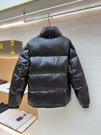Logo Patch Hooded Down Jacket