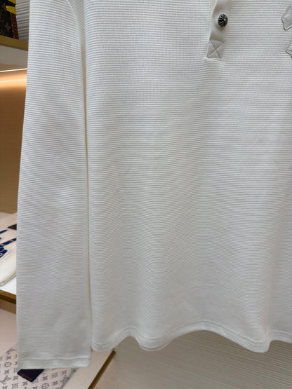 Waffle-Knit Crewneck Sweatshirt