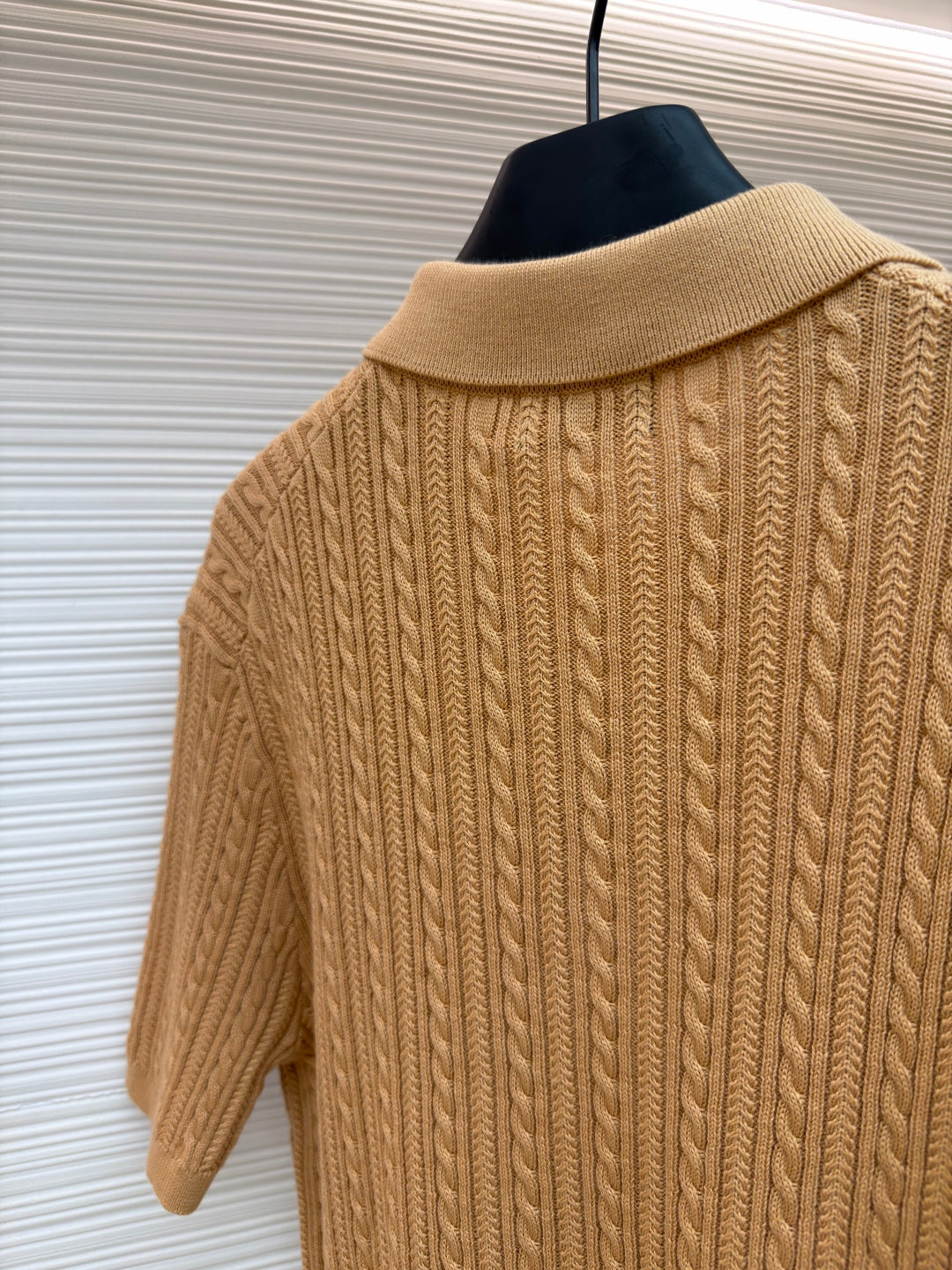 Cable-Knit Knit Polo