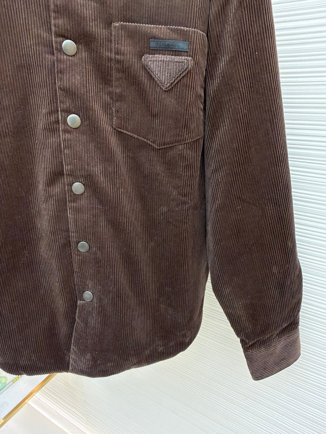 Triangle Logo Corduroy Down Jacket
