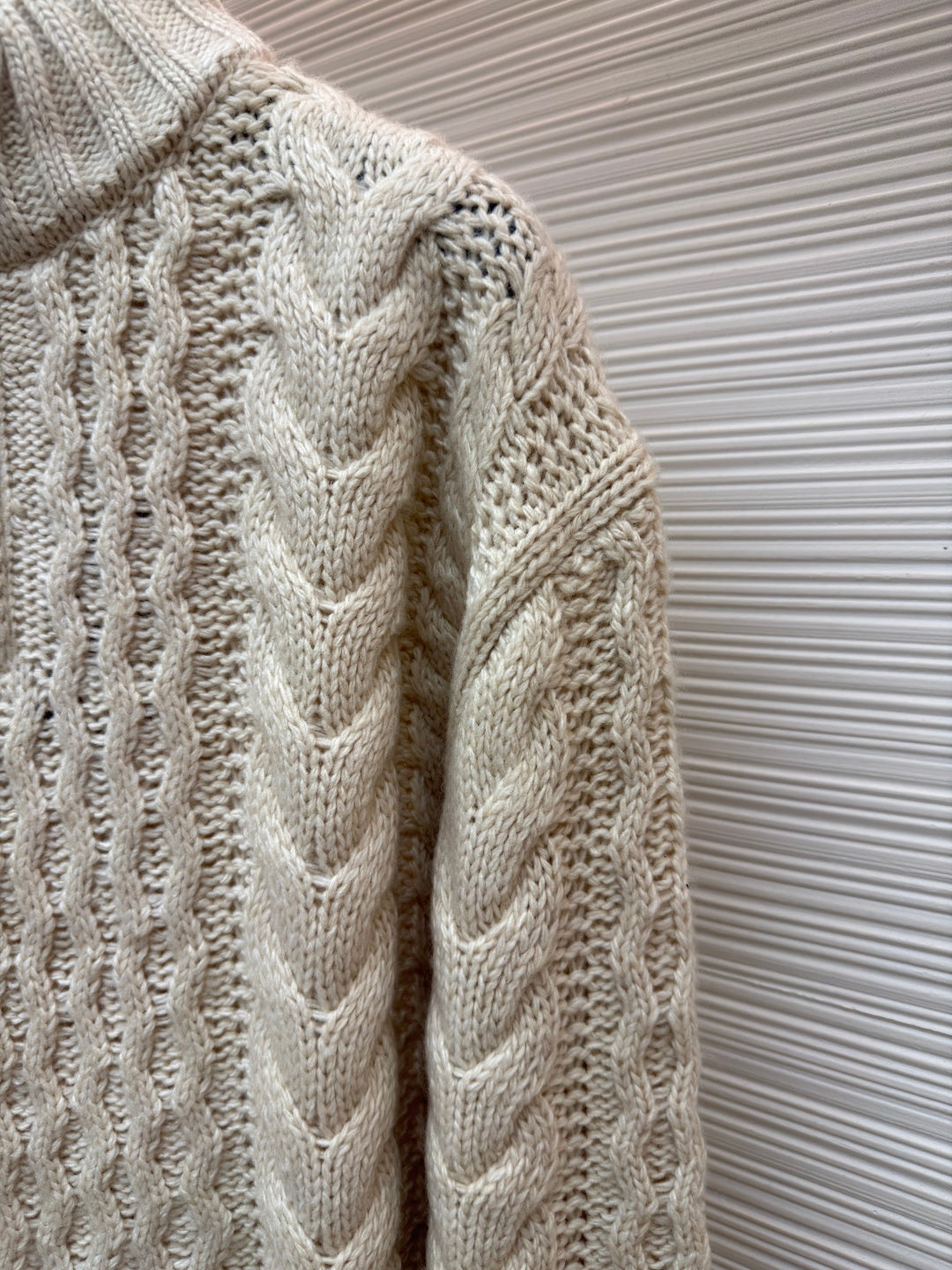 Cable-Knit Wool Half-Zip Sweater