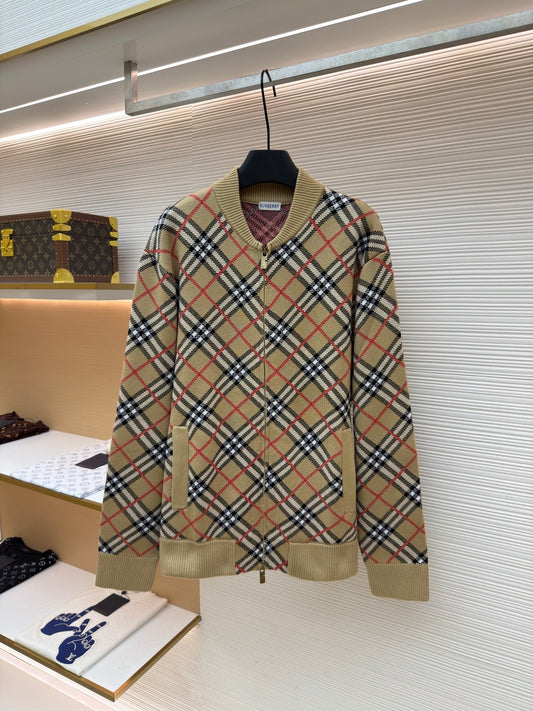 Vintage Check Knit Cardigan