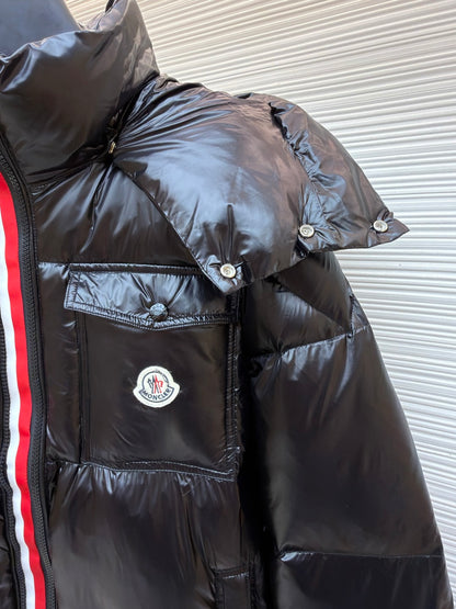 Logo Patch Hooded Down Jacket