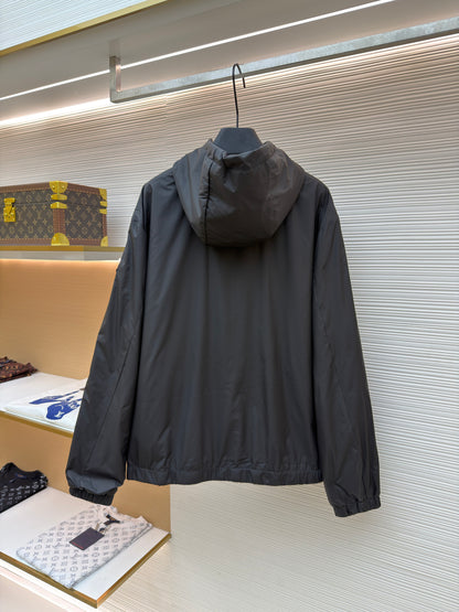 Logo Patch Hooded Jacket