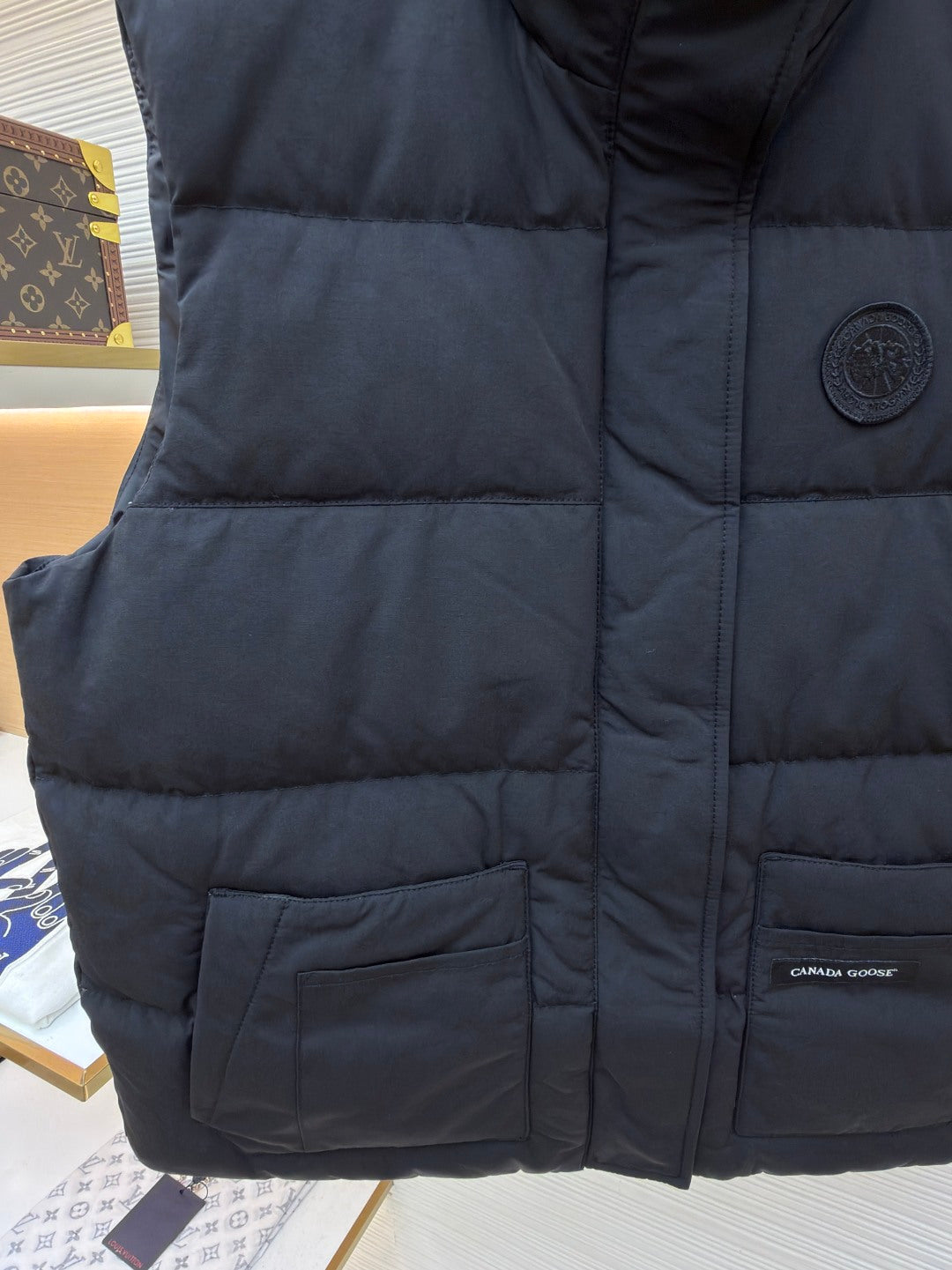 Disc Badge Down Gilet
