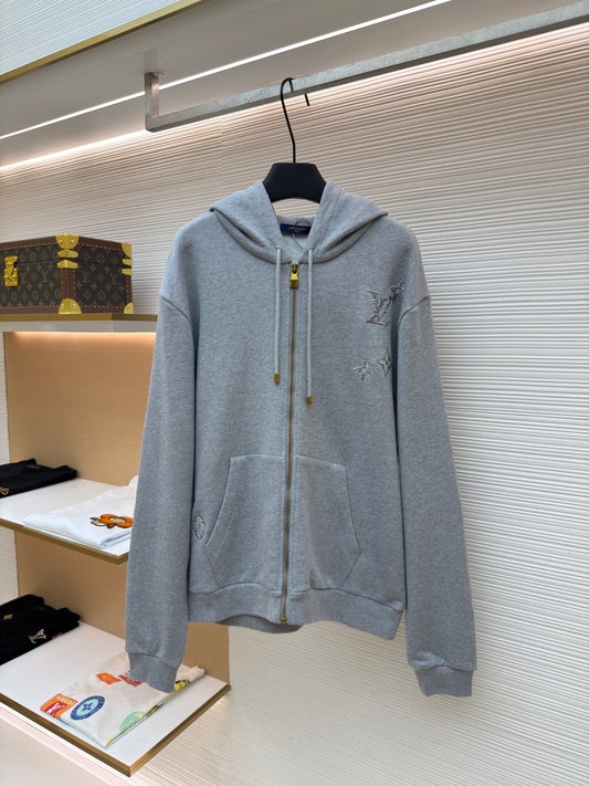 LV Logo Zip-Up Hoodie