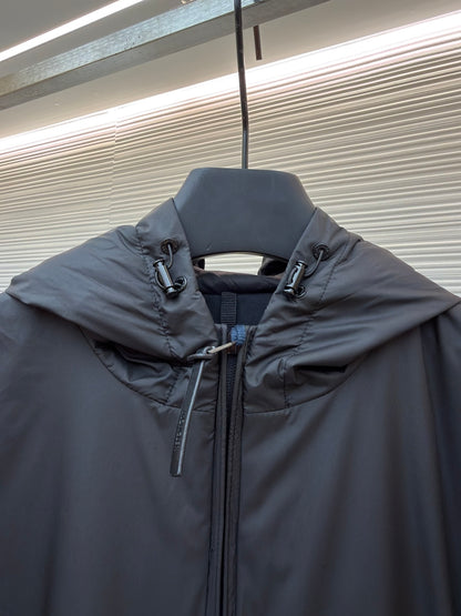 Logo Patch Hooded Jacket
