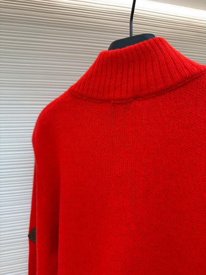 Logo Patch Half-Zip Sweater