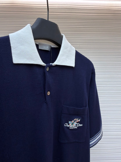 Embroidered Knit Polo