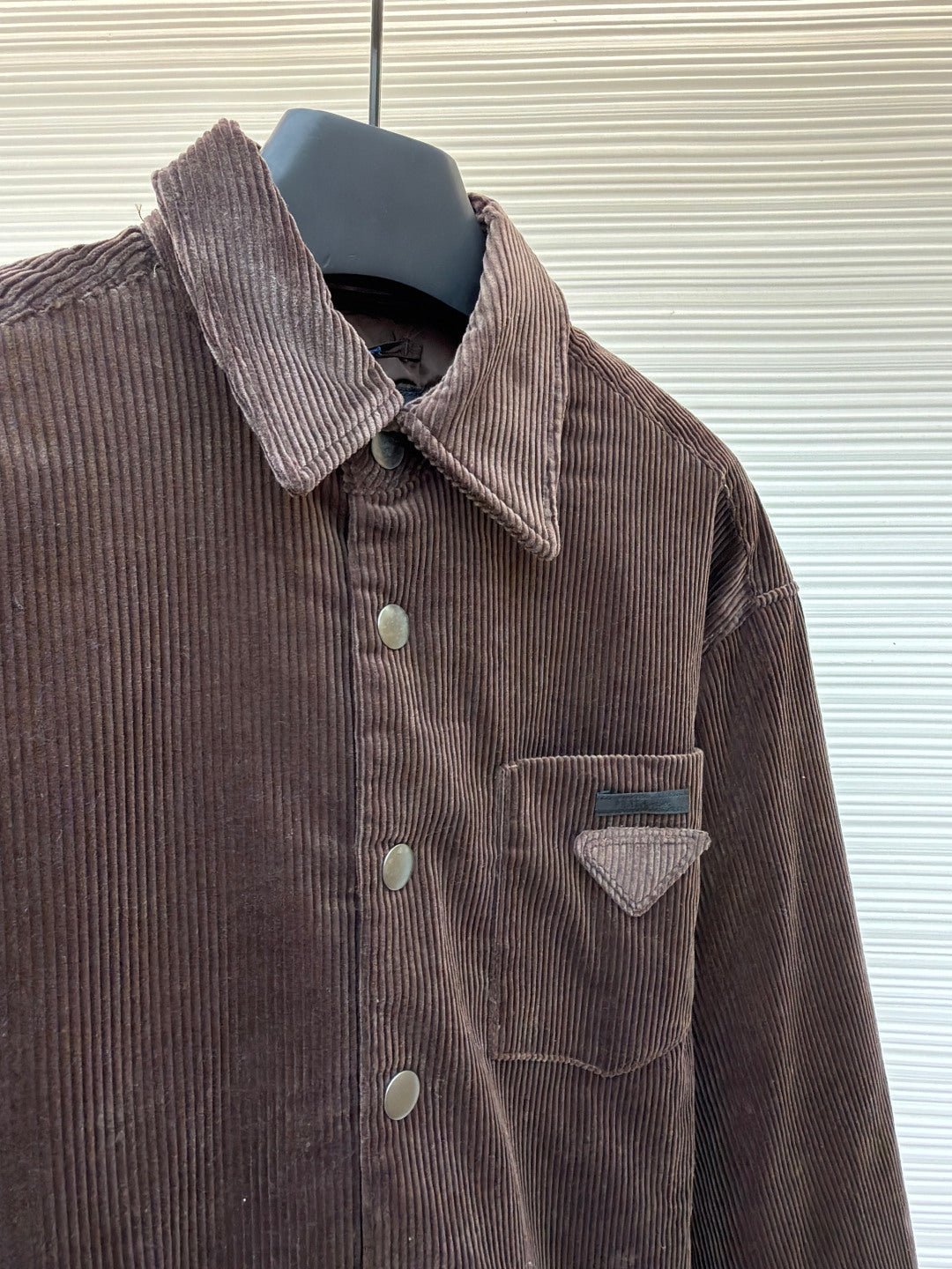 Triangle Logo Corduroy Down Jacket